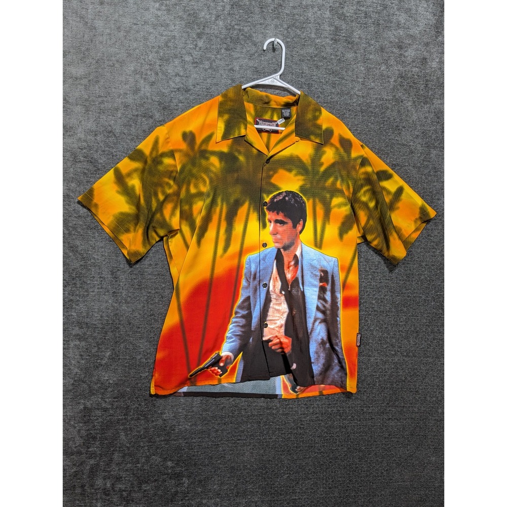 Dragonfly Scarface Tony Montana Shirt Orange Mobster Series Mens Large 1099